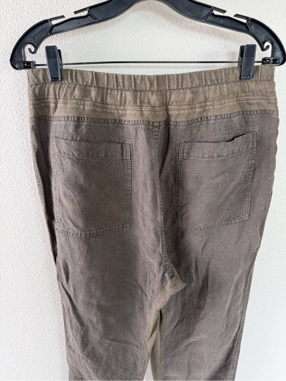 James Perse Relaxed Canvas Linen Blend Pants Joggers Army Green Brown - Picture 8 of 10